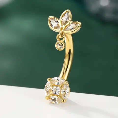 14 Gauge Cute Belly Button Ring for Women, Stainless Steel Navel Piercing Jewelry, 10mm CZ Cubic Zirconia Dazzling CZ Belly Rings Belly Button Piercing, Body Jewellery, Body Piercings
