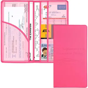 Car Registration and Insurance Holder, Car Accessories Vehicle Glove Box Car Organizer Women Car Accessories with Magnetic Shut for Cards, Essential Document, Driver License