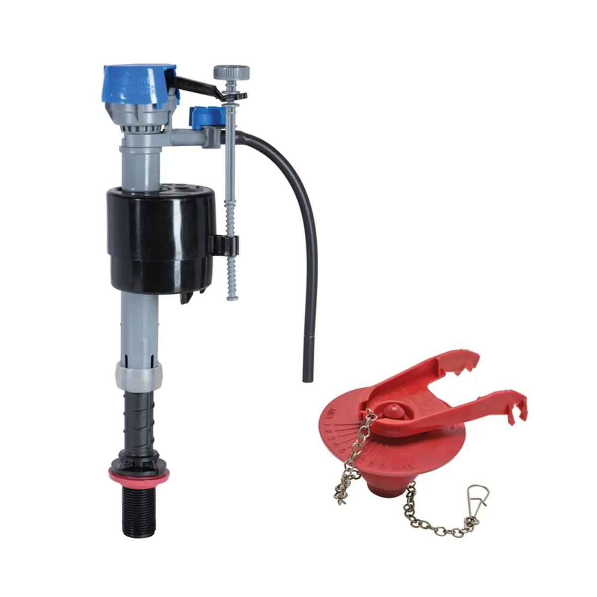Fluidmaster 4009475 PerforMAX Fill Valve & 3 in. (3 inches Diameter) Toilet Flapper Kit - Universal, Water-Saving, Durable Silicone Seal, Solid Frame, Tank/Bowl Level Control, Adjustable Bulb, Chlorine/Hard Water Resistant for Kohler, American Standard