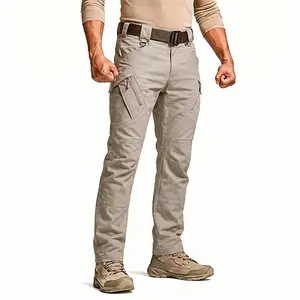 Men's lightweight casual work pants, tactical hiking pants, durable multi-functional pockets, horseshoe-shaped cuffs, suitable for spring and autumn seasons. outdoorfun