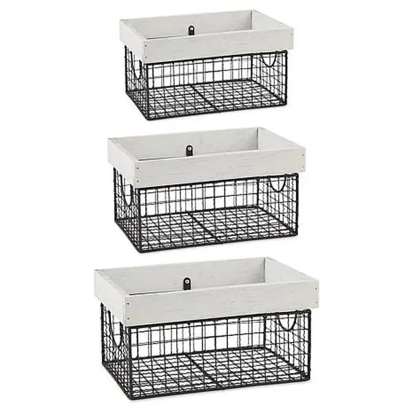Design Imports Set of 3 Assorted Farmhouse Basket