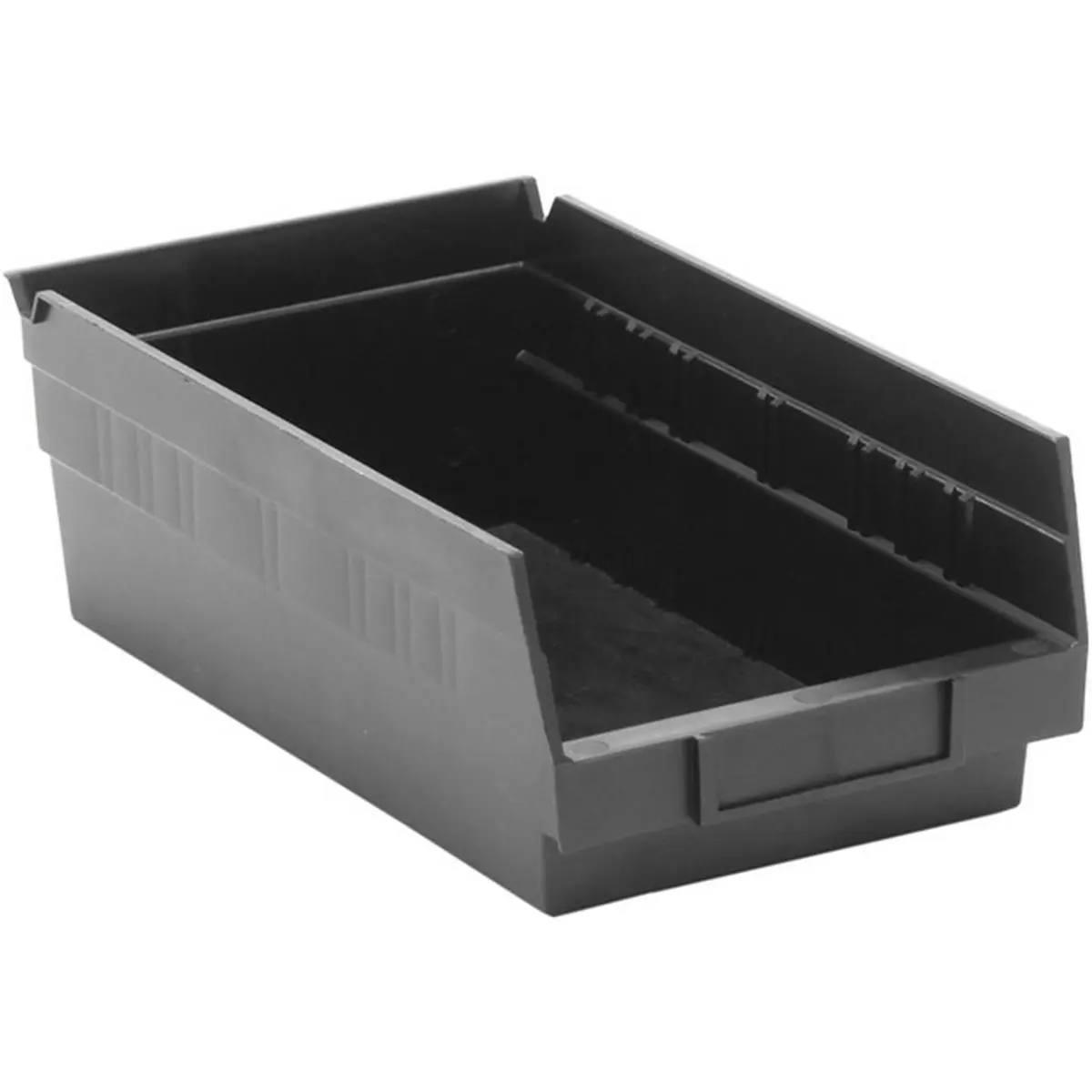 Quantum Economy 4 in. Black Plastic Organizer Bin - Stackable Storage Bins, Durable Solid Plastic, High Capacity Home Storage, 11.62x6.62x4 in. Tough Heavy-Duty Home Organizing Supplies for Space Saving, Space Saving Storage