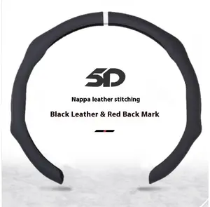 Napa Leather Steering Wheel Cover 2026 New Car Models Red Quick Turn Non-Slip Breathable Ultra-Thin All-Season Use Car Interior Kit Automotive