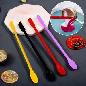 1pc Firepaint Seal Silicone Scraper Double headed Scraper Spoon Wall Cleaning Scraper Tool for Making Firepaint Fire Gas Dropping Glue Scraping Edges