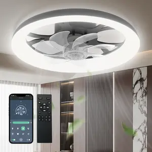 DEMILARE Dimmable Modern LED Fan Light,Ceiling Fan With Light Remote, 3 LED Color Temperature, 6 Speed Noiseless AC Motor, Timer Setting,Adjustable Brightness,White Fandelier Ceiling Fans for Bedroom,Dining room, Living room, Study, Jumpstart newyear