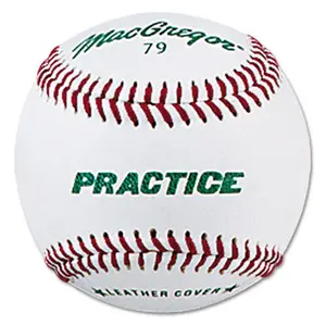 212 MAIN MacGregor #79P Full Grain Leather Cover Practice Baseball, Compressed Core Design
