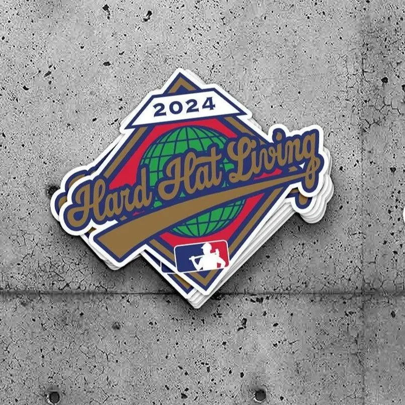 World Series 2024 Stickers, Hard Hat Sticker, Blue Collar Sticker, Construction Sticker, Hard hat stickers