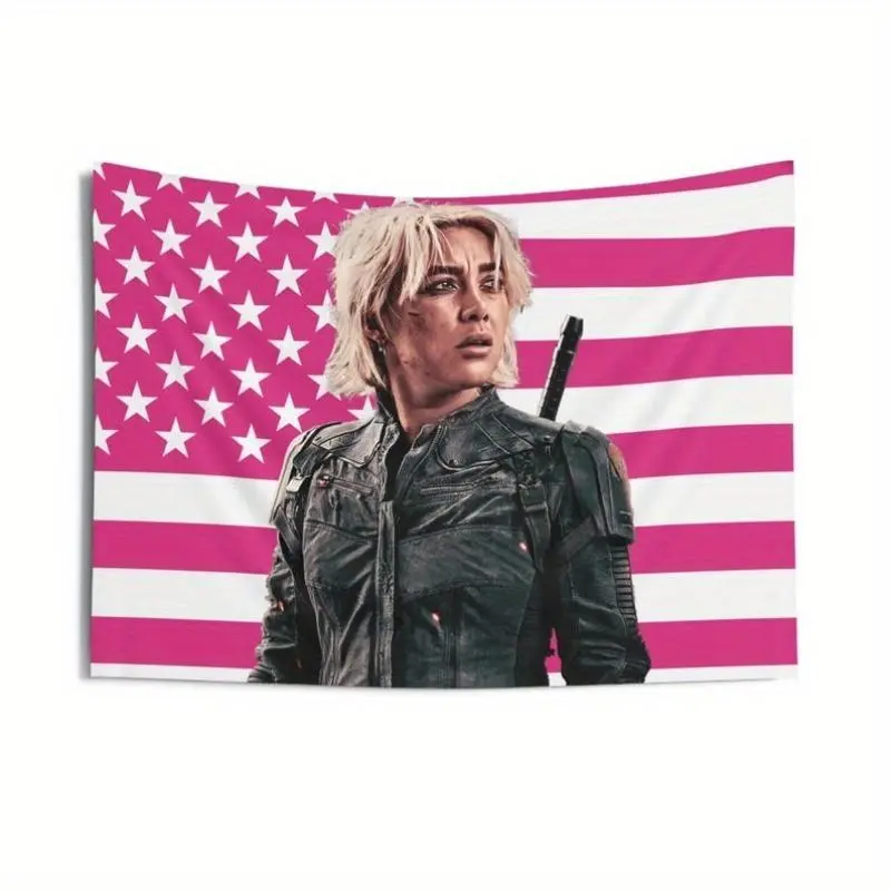 Yelena Indoor Wall Tapestry - Florence Pugh Blush Pink Flag (3x5 ft) for Home Decor, Room Decor tiktokshopbacktoschool