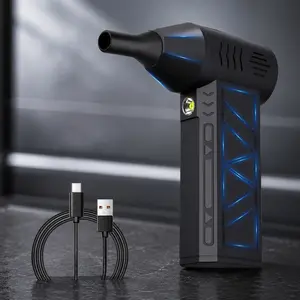 Portable Cordless High-Power Blower 4-Speed USB Rechargeable Multi-use for Car Cleaning Keyboard Dusting Yard Leaves Snow Wet/Dry Home Outdoor Essential Tool Fast Electric Air Duster