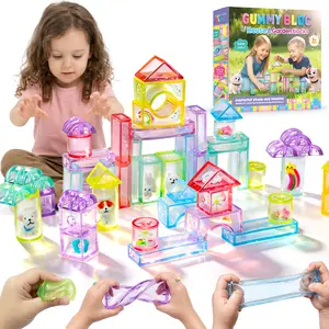 CraftSpot Jelly Building Blocks House&Garden Pets forToddlers, 33 PCS Soft Sensory Squishy Blocks, Non-ToxicMontessori Stacking Toys for Fine Motor Skills, STEM PreschoolEducational Gift for Kids Age 3+