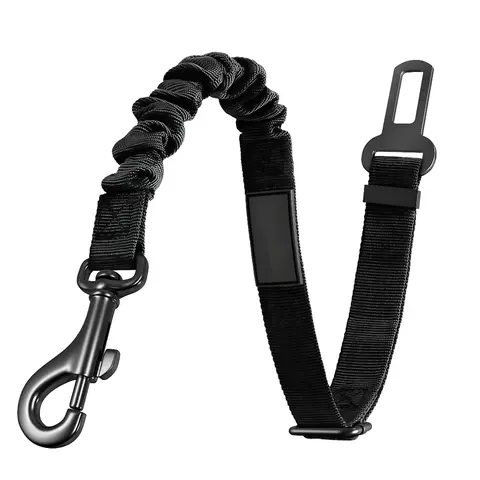 Length-Adjustable Dog Car Seat Belt Leash - Pet Safety Traction Rope with Quick Belt Attach, Secure Hold, Car Interior Accessories for Safe Pup Rides
