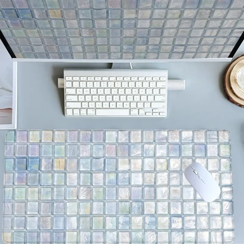 Colorful Mosaic Desk Pad Desktop Accessory Office Gadgets Gaming Mousepad XXL Mouse Pad for Laptop Desk Mouse Pad Extra Large with Non-Slip Rubber Base Stitched Edges Surface for PC Gamers Office Workers & Home Use