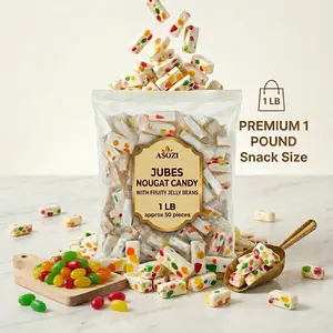 Jubes Nougat Candy with Fruity Jelly Beans 1lb Colorful Fruity Fresh Delicious Individually Wrapped Nougat Candy Treats Gluten Free 16lb by ASOZI