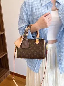 2026 new vintage monogram bucket bag Boston pillow bag PVC shoulder crossbody bag stylish women's bag