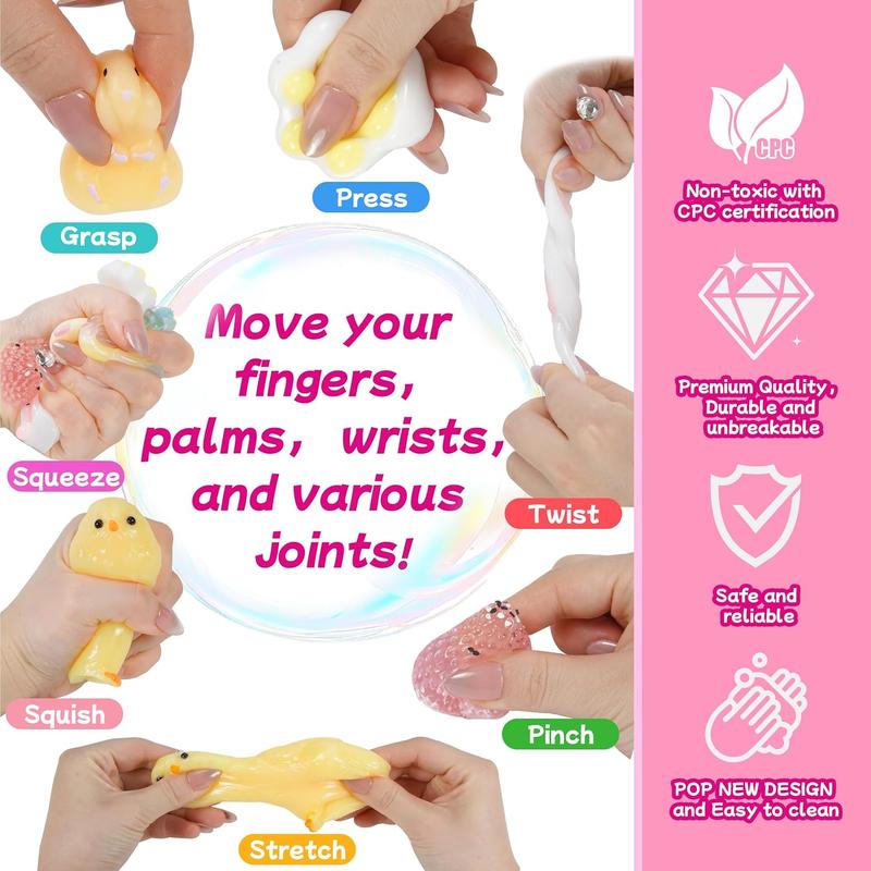 10 Pack Taba Squishies with Toy Box & Cute Stickers, Kawaii Squishy Stress Relief Toys Party Favors for Kids 4-8 8-12, Squishy Sensory Fidget Toys for Kids Birthday Xmas Gifts for Girls&Boys