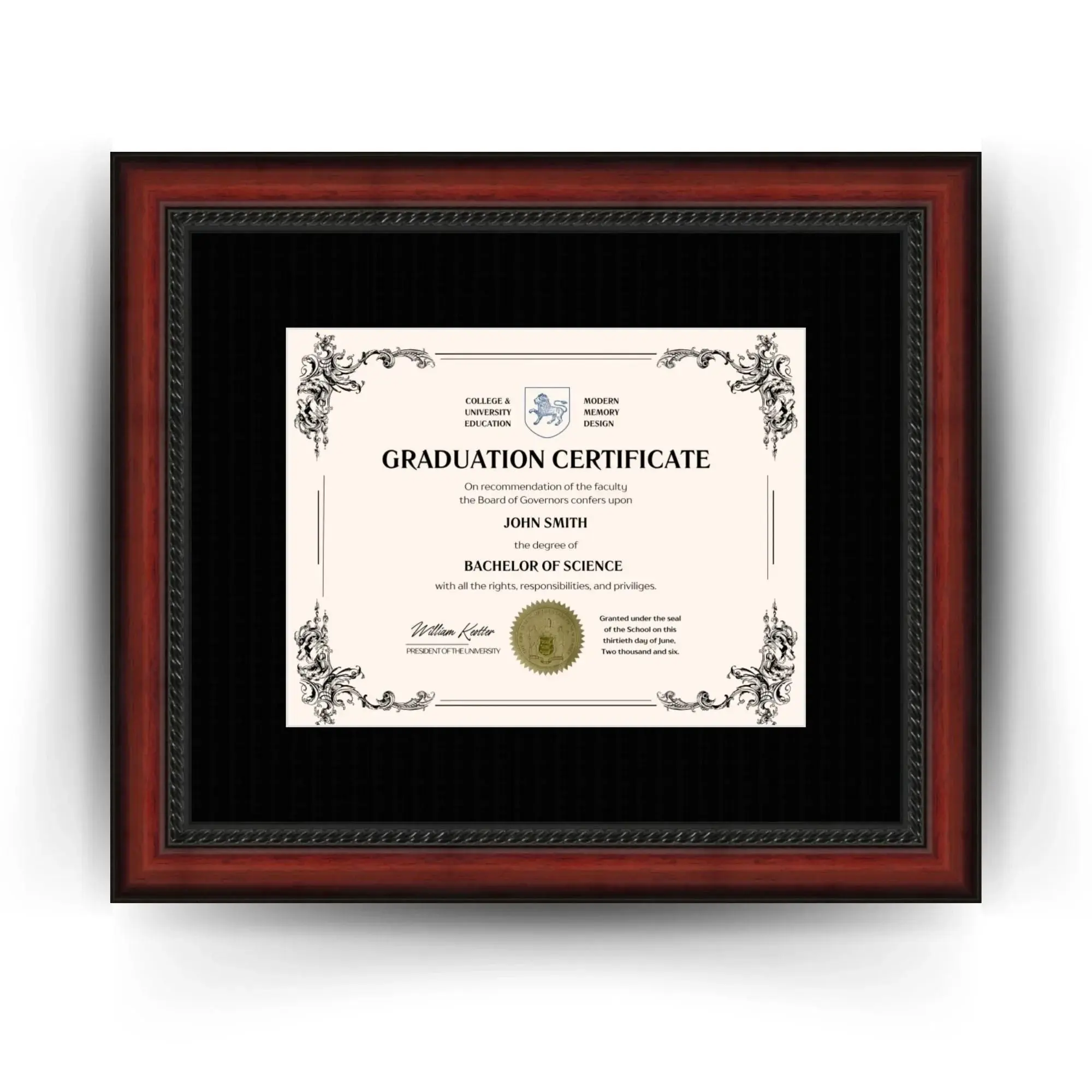 University of Colorado Denver Diploma Frame  Custom 8.5x11 Certificate Display with Blue Suede Matting