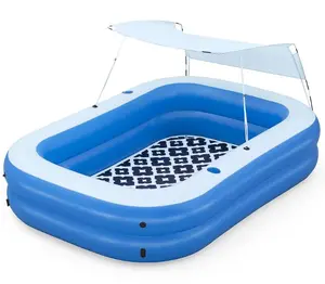 Summer Bliss Shaded Inflatable 8ft Family Pool w/ - NEW