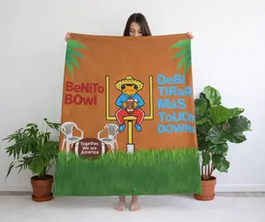 Thick Cozy Fleece Blanket Bunny Bowl DtMT We are America Benito Blanket Gift For Fan