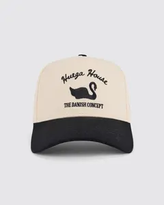 Vintage Swan Black & Natural Hat | Classic Design Accessory