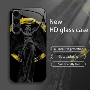 Suitable for [Galaxy S24 Fe] New high-end dark wind glass mobile phone case new business simple explosion-proof mobile phone case affordable anti-fall anti-fingerprint 995
