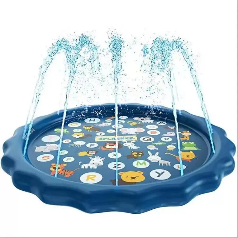 100cm Foldable Inflatable Water Spray Mat for Kids 4-8 Years, Outdoor Garden Toy, Summer Cooling Device, Portable Pet Bath Basin