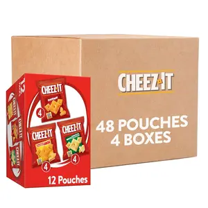 Cheez-It Baked Cheese Crackers Variety Pack - Original, White Cheddar & Cheddar Jack(4 Count) Snack Crispy Protein Milk