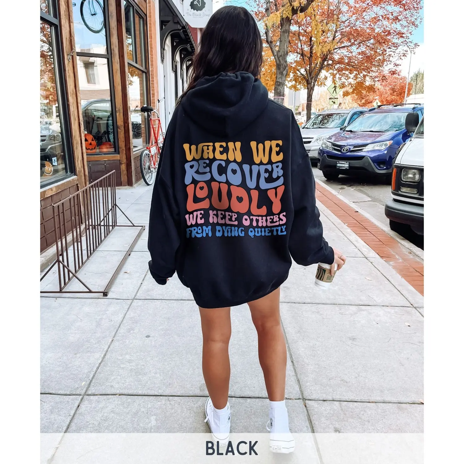 Recover Loudly Hoodie, Sobriety T-shirt, Addiction Recovery T-shirt, AA Shirt, Addiction Counselor Hoodie, Soberversary Gift, NA Shirt WESP2