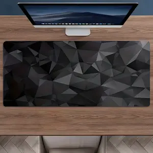 Geometric Black-Gray Pattern Large Gaming Mouse Pad,Aesthetic Desktop Protection Pad,Washable Rubber Pad Non-Slip Lock Edge Multi-Size Mouse Pad Suitable For Home Office,Good Gift for Family and Friends
