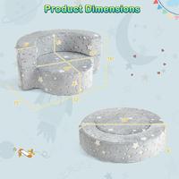 2 in 1 Reading Chair Sofa Couch - Grey 