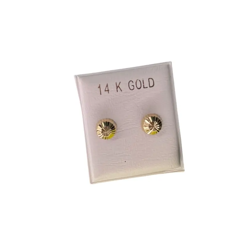 14K Gold Stud Ball Dainty Earrings - Elegant and Durable Design