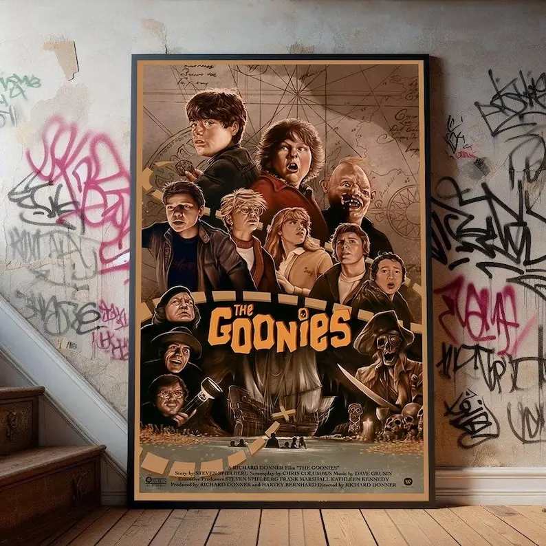 The Goonies Movie Poster, Premium Canvas Poster, Film Fans Collectibles, Popular Movie Poster for Gift Decor Ornaments