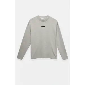 Fear of God ESSENTIALS Men's Concrete Heather Classic Fit Long Sleeve T-Shirt