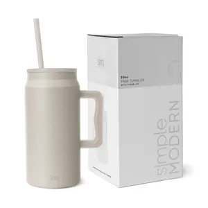 Simple Modern 50 fl oz Insulated Stainless Steel Trek Tumbler with Straw Lid - Almond Birch
