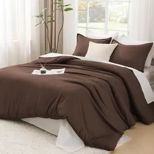 Brown Comforter King Size, 3 Lightweight Comforter, Fluffy (104x90In Comforter  2 Pillowcases)