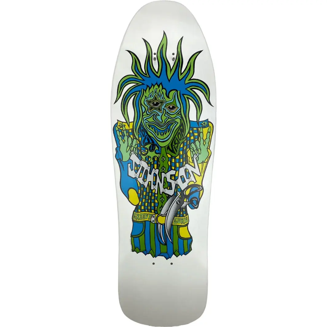 Vision Skateboard Deck Joe Johnson Groovy Guru White 9.5" x 30.5" Old School