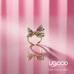 Color Stone de UGood Ring Bracelet, Forged with Brass and Coloful Stones, Designed with Love, Amplifies Statement and Aesthetics for Casual Outing Occasions, Boost Confidence and Chic