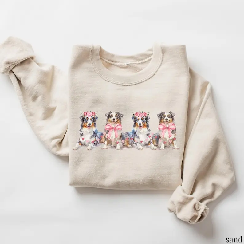 Australian Shepherd Valentine Sweatshirt, Australian Shepherd Sweatshirt, Dog Mom Sweatshirt, Aussie Dog Crewneck Sweater, Aussie Mama Gift