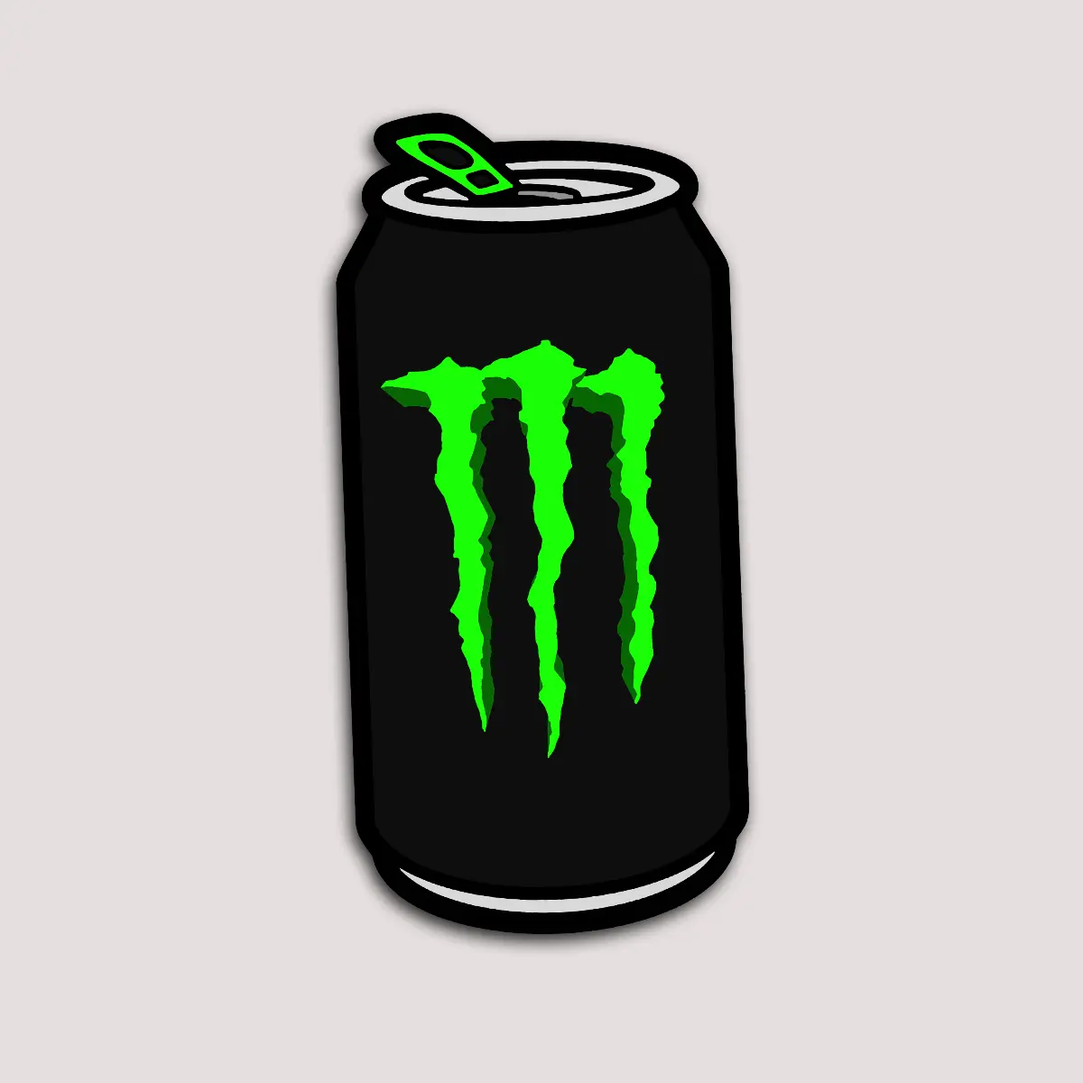 Monster Can Vinyl Sticker, Energy Drink Logo Decal, Cool Aesthetic Beverage Sticker, Laptop Water Bottle Car Decal