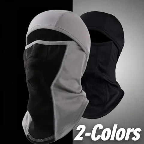 GOECI Unisex 2-Pack Nylon Adults' Sporty Balaclava Set, Summer UV-Protective, Wind-Resistant, Cooling, Breathable Face Covers for Motorcycle Rides, Outdoor Activities