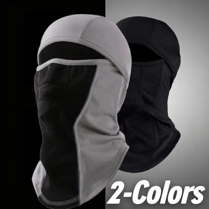 GOECI Unisex 2-Pack Nylon Adults' Sporty Balaclava Set, Summer UV-Protective, Wind-Resistant, Cooling, Breathable Face Covers for Motorcycle Rides, Outdoor Activities