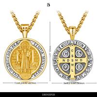 Gold-Plated Bold Saint Benedict Medal
