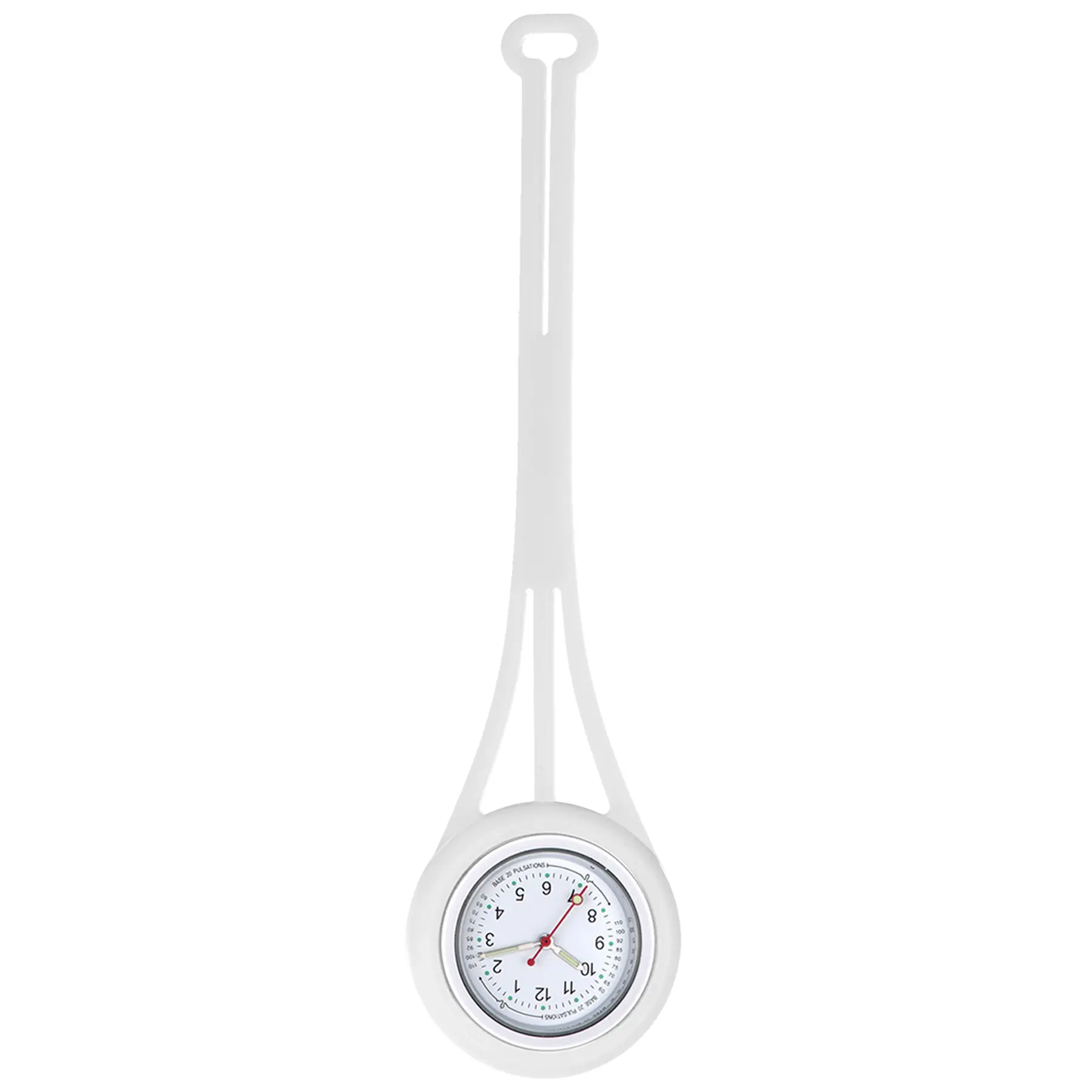 OIDEA Women's Medical Quartz Nurse Watch - Pulse-Counting Dial, Medical-Grade Silicone, Multiple Wear Modes (Including Backpack Clip), 1ATM, White