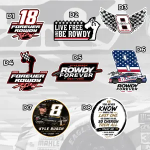 Die-Cut Stickers - Kyle Busch Tribute, NASCAR Legend Memorial Sticker, RIP Rowdy Sticker, Racing Fan Sticker