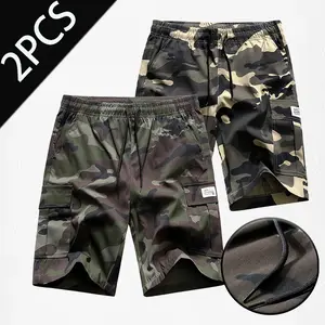 2PCS Men Camouflage Work Shorts