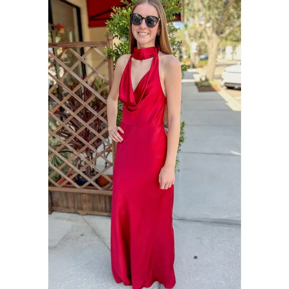 Wrap Halter Gown