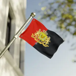 Ayiti Royal Coat of Arms flag Double Sided Flag | Red and Black heraldic banner