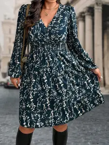 Plus Size Women's Dress, Casual Fashion Long Sleeve Maxi Dresses, Comfortable & Stylish Clothing for Daily Wear