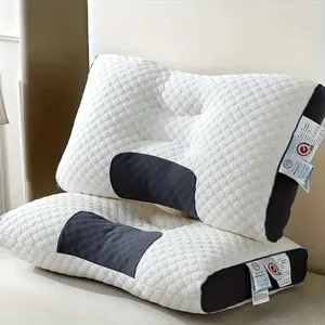 3D Knitted Cotton Massage Pillow - Soft Shoulder/Neck Relief for Home & Office (1 Pack) ergonomic neck support zipper design breathable duvet set