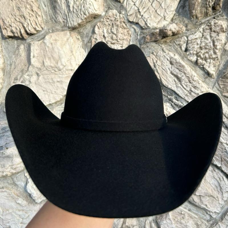 Texana Twinstone 4X Estilo Joan Sebastián Classic Black Felt Cowboy Hat with Wide Brim