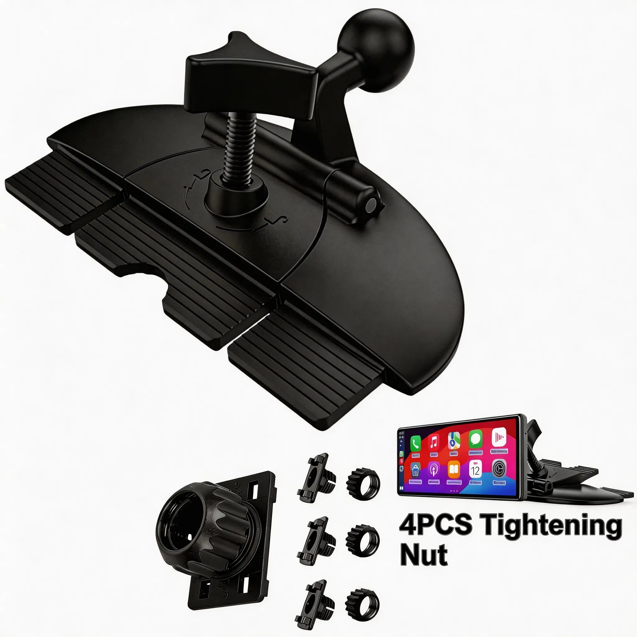 CD Slot Mounting Adapter - 17.2mm Ball Head Replacement for GPS, Secure Stable Phone Mounts with Easy Installation & Compatibility Note